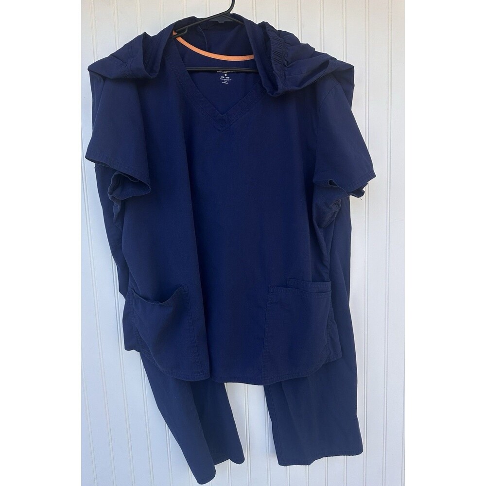 ScrubStar 3X Navy Scrub Set Women’s Plus Top & Pants Medical Uniform